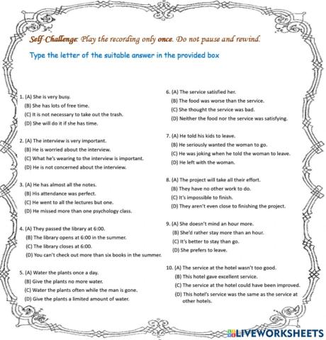 TOEFL - Listen for negative expressions