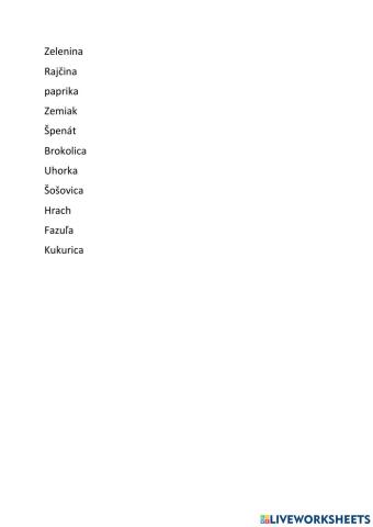 Zelenina - vegetable