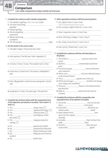 Comparative vs Superlative forms