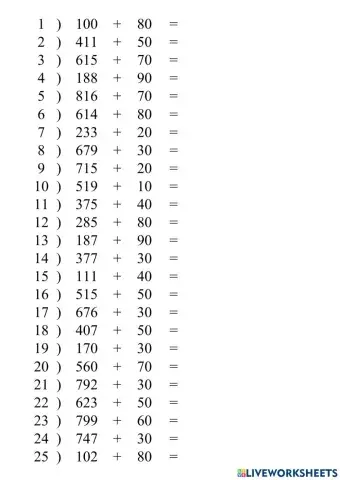 Sumas con decenas completas