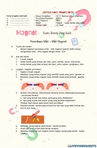 Percobaan sifat - sifat magnet