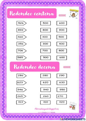 rEDONDEO DECENA Y CENTENA