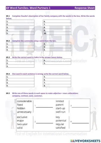 69 Word Families Word Partners