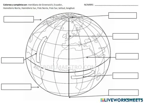 Mapa paralelos y meridianos