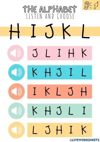 Alphabet from H to L