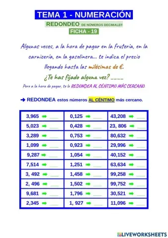 Redondeo de números decimales