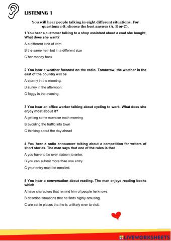 Listening test 1