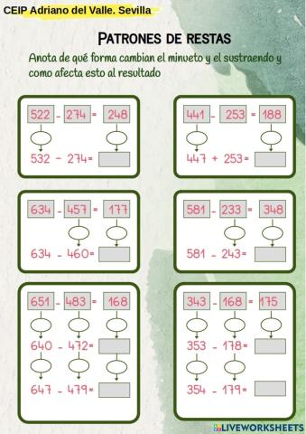 Patrones de resta1