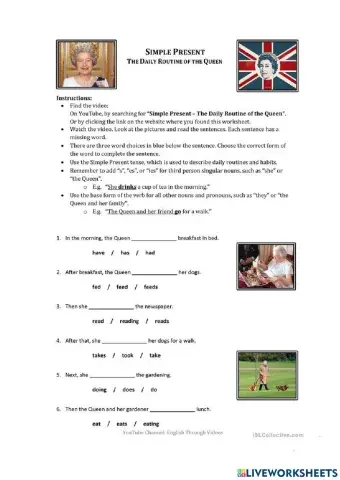Present Simple Queen Elizabeth