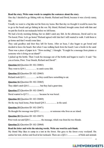 Flyers test 2 Reading P4-5