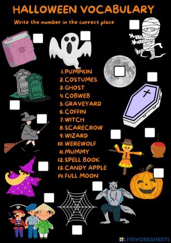 Halloween vocabulary