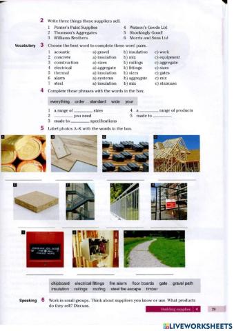 Unit 4 Building supplies p 29