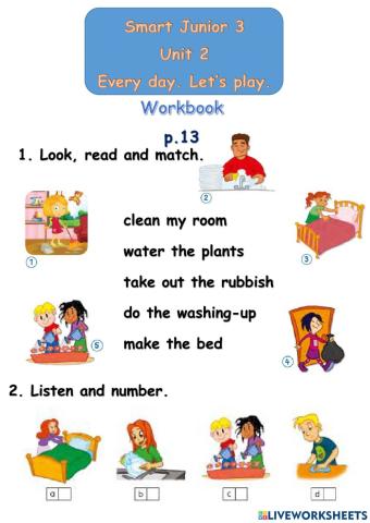 Smart Junior 3 Unit 2 Every day. Let's play