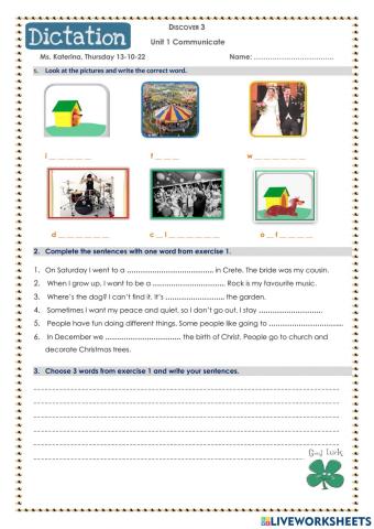 Discover 3 unit 1 communicate