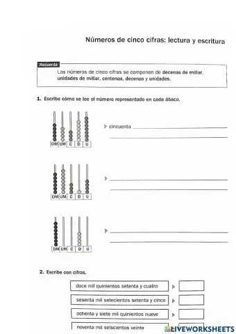 Números: lectura y escritura