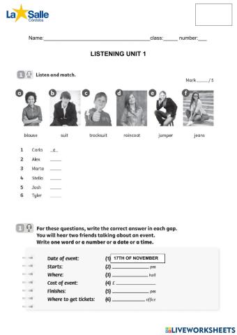 Listening 5º epo unit 1