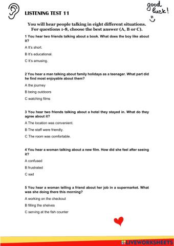 Listening test 11