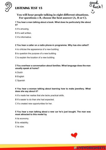 Listening test 15
