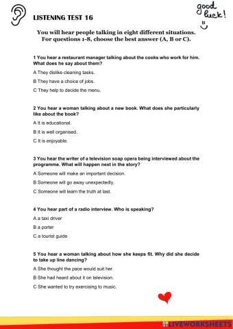 Listening test 16