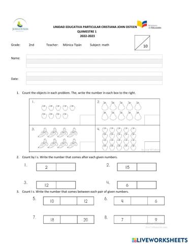 Math Evaluation Partial 1