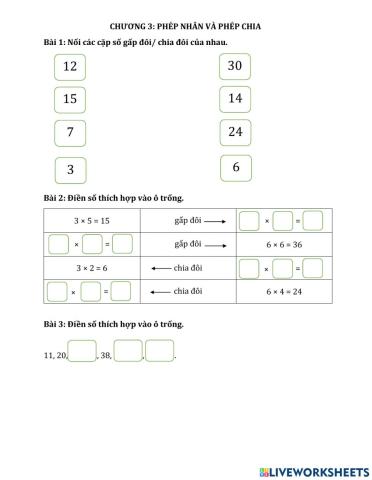 Phép nhân, phép chia