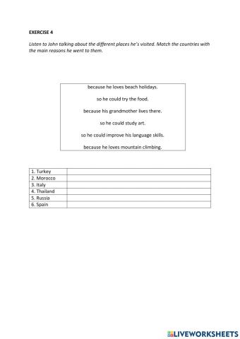 IE0, Unit 4, Listening and Speaking, Exercise 4