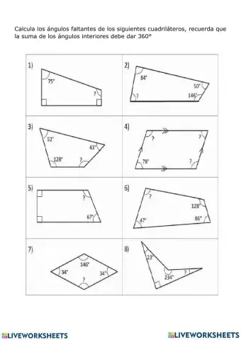 Calculo de angulos en cuadrilateros.