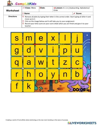 Keyboarding: Alphabetical Order
