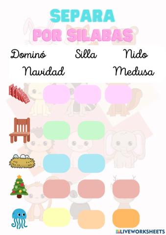 Separación en silabas