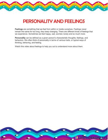 Feelings and emotions