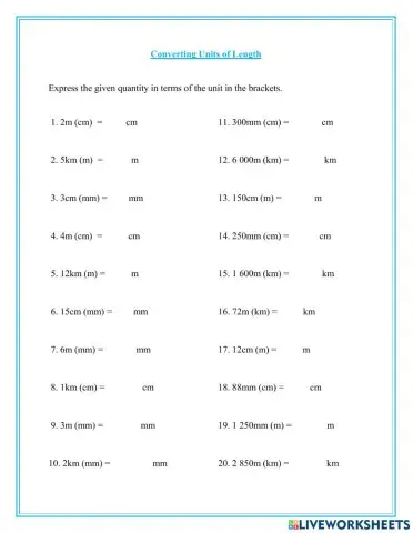 Converting Units of Length