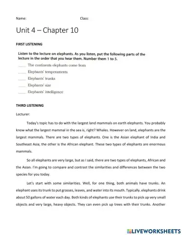 Listening 1 - Chapter 10