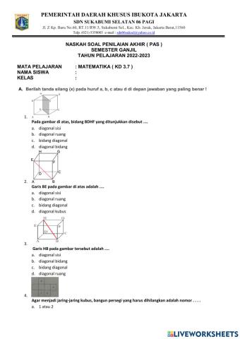 Matematika UH MAS'ADAH