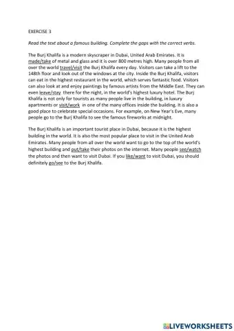 IE0, Unit 4, Reading and Writing, Exercise 3