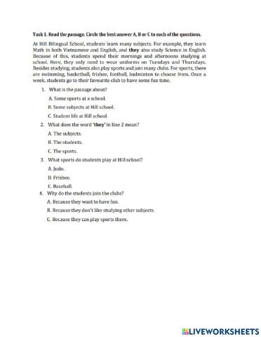 Practice Reading midterm