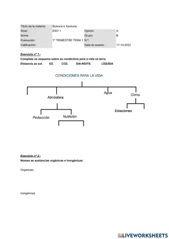 Tema 1 Biología Los seres vivos