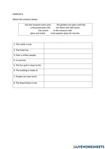 IE0, Unit 4, Reading and Writing, Exercise 8