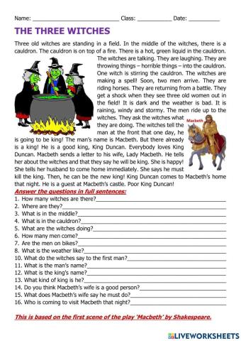 The-three-witches-reading-comprehension-exercises-145421
