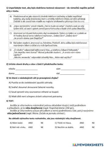 Práce s textem - rovnání