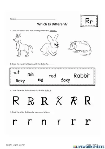 Phonics - Letter Rr