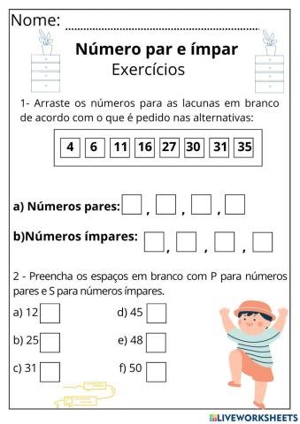 Números pares e ímpares