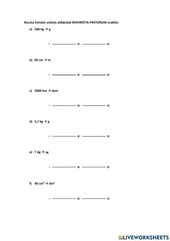 UNITATE ALDAKETAK BIHURKETA FAKTOREEKIN 1