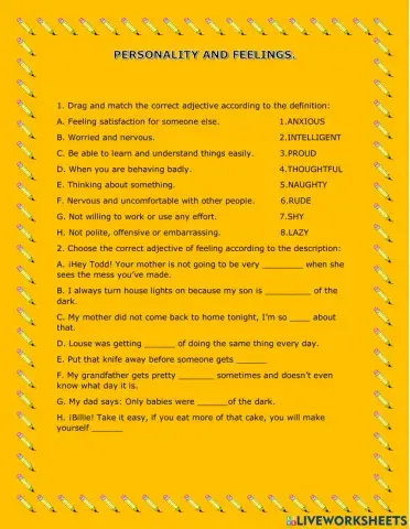 Personality and feelings