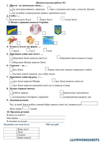 Діагностувальна робота №1 ЯДС