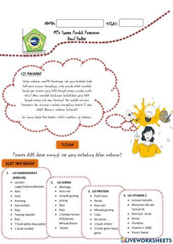 Lkpd uji bahan makanan