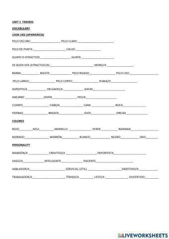 5º unit 1 friends