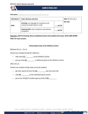 IELTS 5.5 - Lesson 3 - Listening