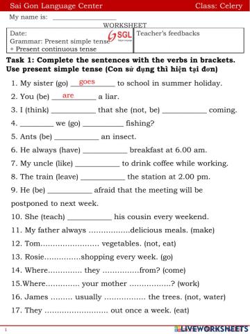 Present simple tense