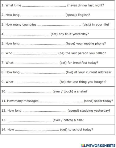 Past simple vs present perfect questions