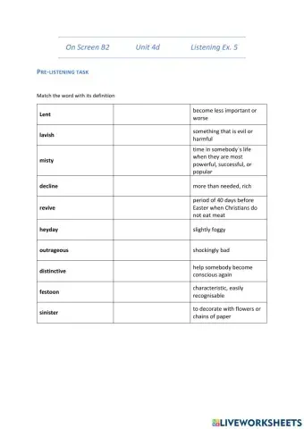 On Screen B2 unit 4d